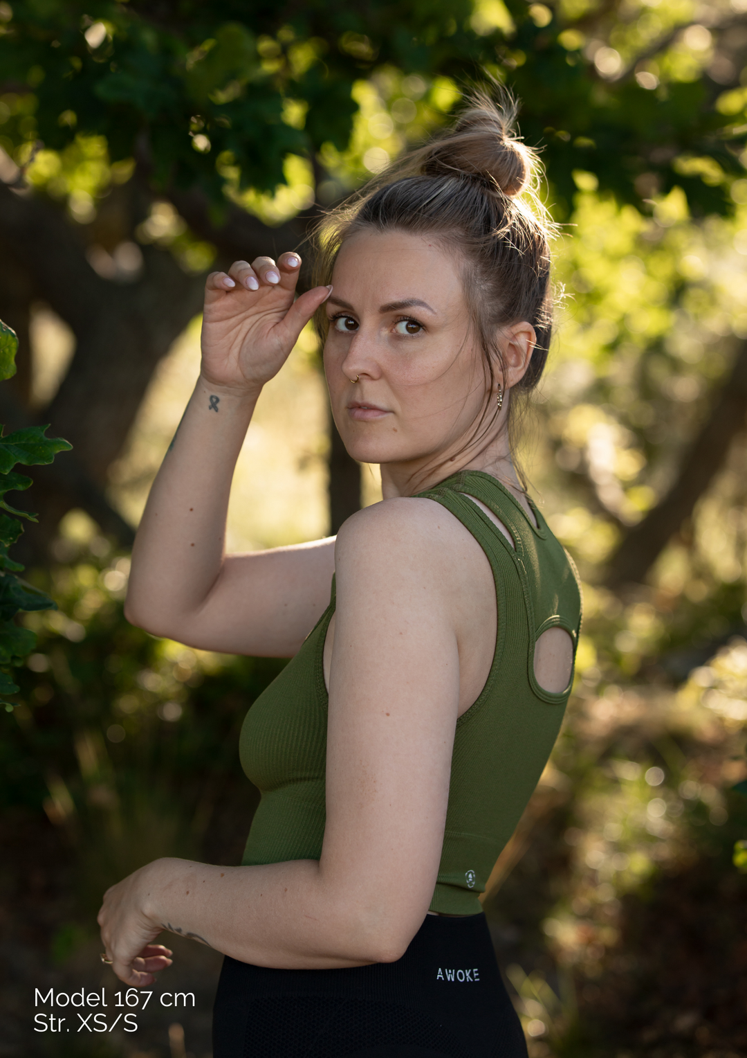 Grace - Crop top - Forest Green